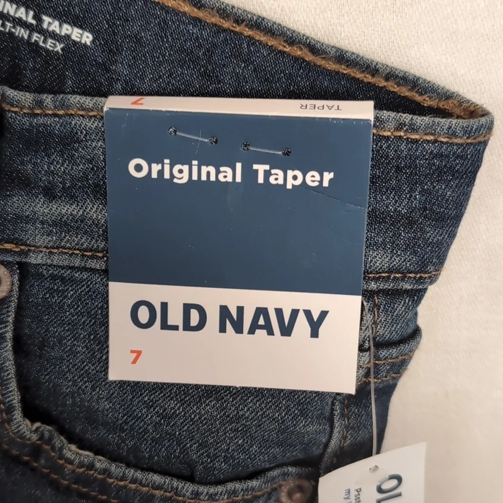 Old Navy Original Taper Jeans Medium Dark Wash Size Boy's 7 NWT